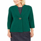 Cardigan feminino JM Collection com broche para festa de fim de ano, verde, tamanho pequeno