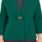 Cardigan feminino JM Collection com broche para festa de fim de ano, verde, tamanho pequeno
