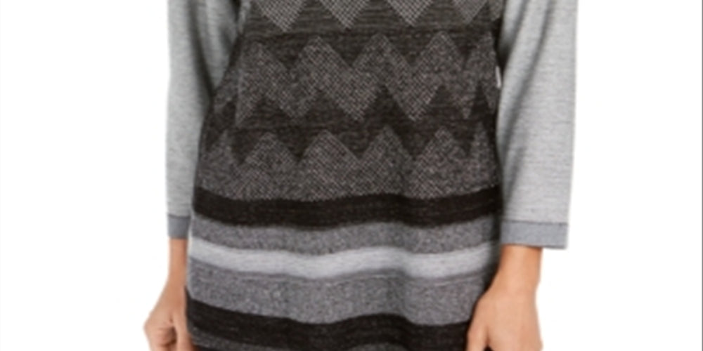 Suéter feminino com costura metálica e ombros caídos, preto, tamanho pequeno, da coleção JM