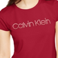 Camiseta Calvin Klein Feminina Estampada com Contas e Gola Joia, Manga Curta, Vermelha, Tamanho X-G