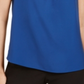 Blusa Calvin Klein Feminina Manga Curta Plissada Gola Simulada Azul Marinho Tamanho P