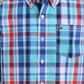Camisa xadrez Tommy Hilfiger Little Boy Oliver Stretch Azul-Branco Tamanho 4
