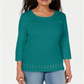 Karen Scott Top Feminino Decote Redondo Com Tachas Azul-petróleo Tamanho X-S
