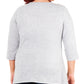 Blusa feminina plus size NY Collection, manga 3/4, decote em V, cinza, tamanho 1X