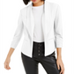 Blazer feminino Bar III de malha crepe com manga franzida, branco, tamanho extragrande