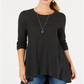 Suéter plissado alto e baixo feminino Style &amp; Co, preto, tamanho PP