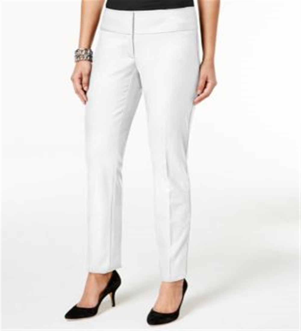 Calça skinny feminina Alfani, branca, tamanho 6, pequena