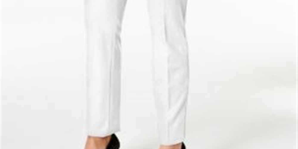 Calça skinny feminina Alfani, branca, tamanho 6, pequena