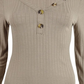Blusa Henley Canelada Pink Rose Junior Marrom Tamanho P