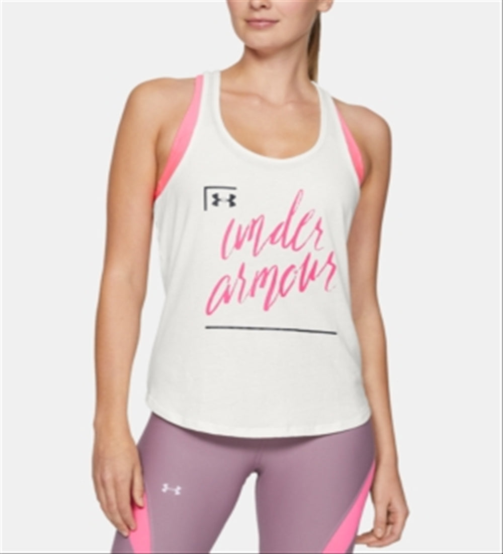 Under Armour Graphic Script Crossback Studio Regata Feminina Branca Tamanho Médio