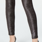 Leggings femininas Michael Kors com estampa de folha metálica, cinza, tamanho pequeno