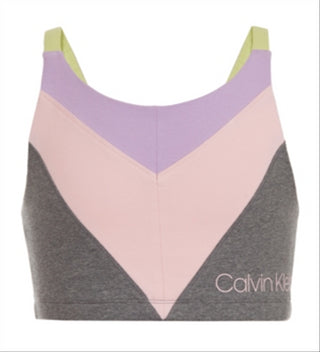 Calvin Klein Girl's Performance Bralettes Sutiã Esportivo com Logo Color Block Cinza Tamanho 7