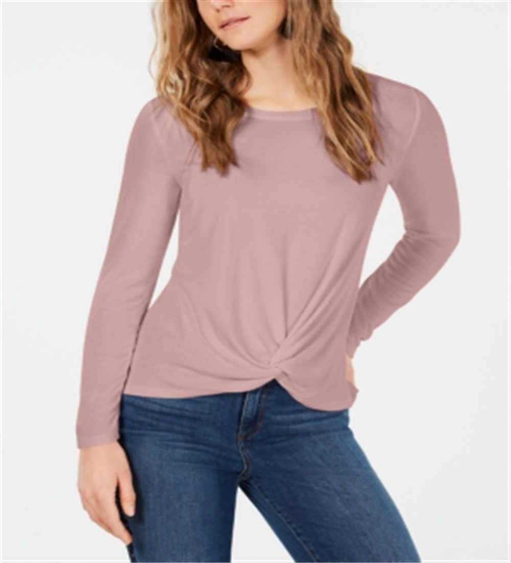 Blusa drapeada com frente torcida feminina Style &amp; Co, rosa, tamanho pequeno G