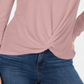 Blusa drapeada com frente torcida feminina Style &amp; Co, rosa, tamanho pequeno G