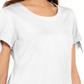 Camiseta feminina Karen Scott com manga amarrada, branca, tamanho XX-G