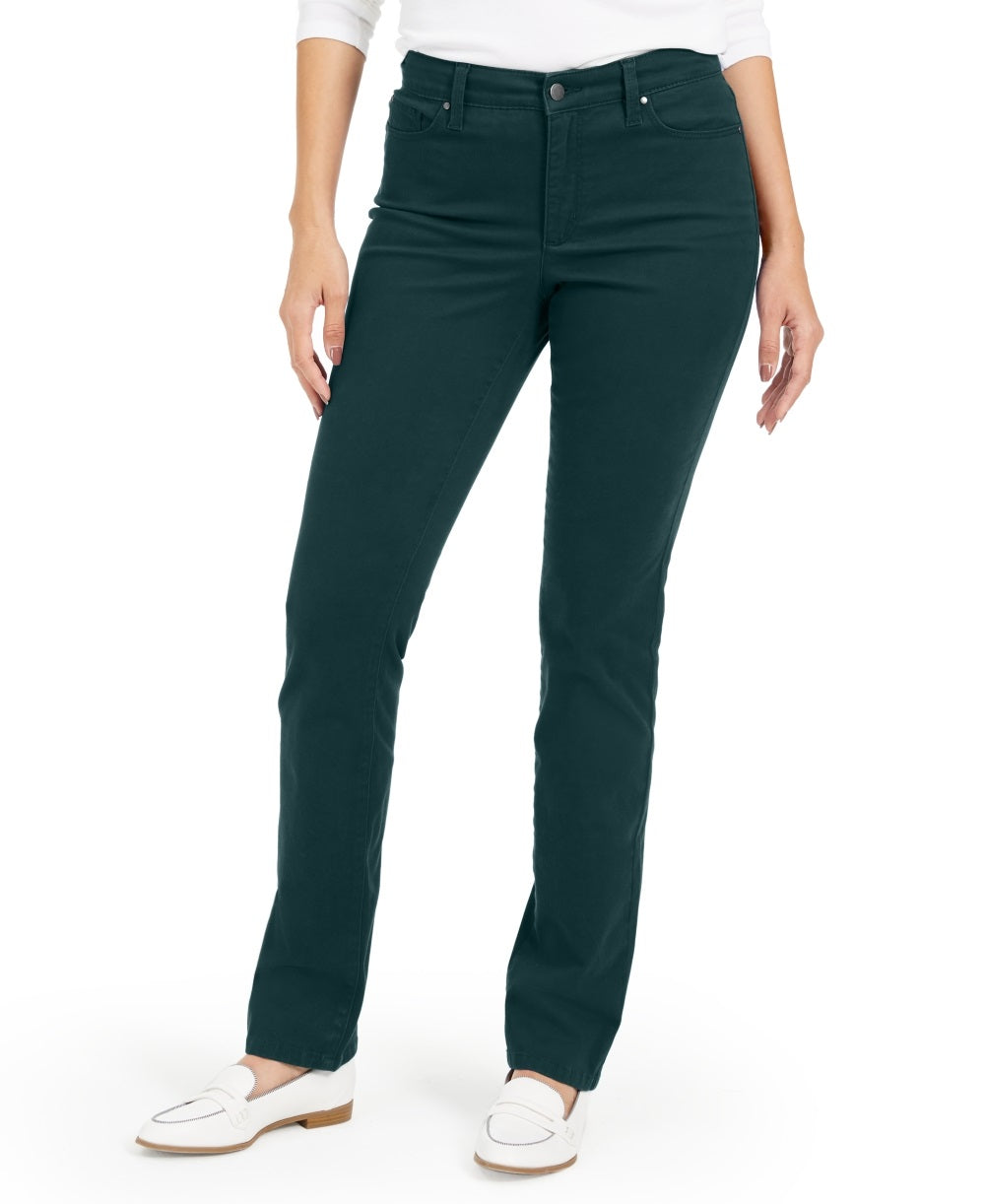 Calça jeans feminina Charter Club Lexington reta, verde, tamanho 14