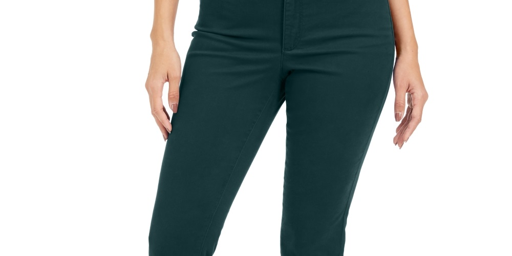 Calça jeans feminina Charter Club Lexington reta, verde, tamanho 14