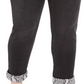 Calça jeans feminina plus size com punho de pele de cobra da INC International Concepts, preta, tamanho pequeno