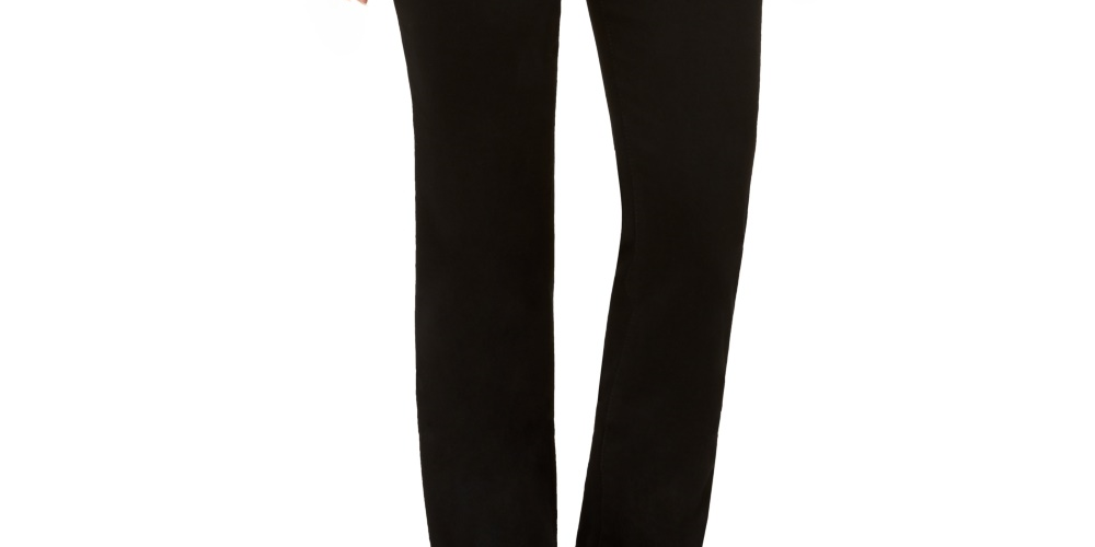 Calça jeans feminina Charter Club de malha reta, tamanho 18, preta