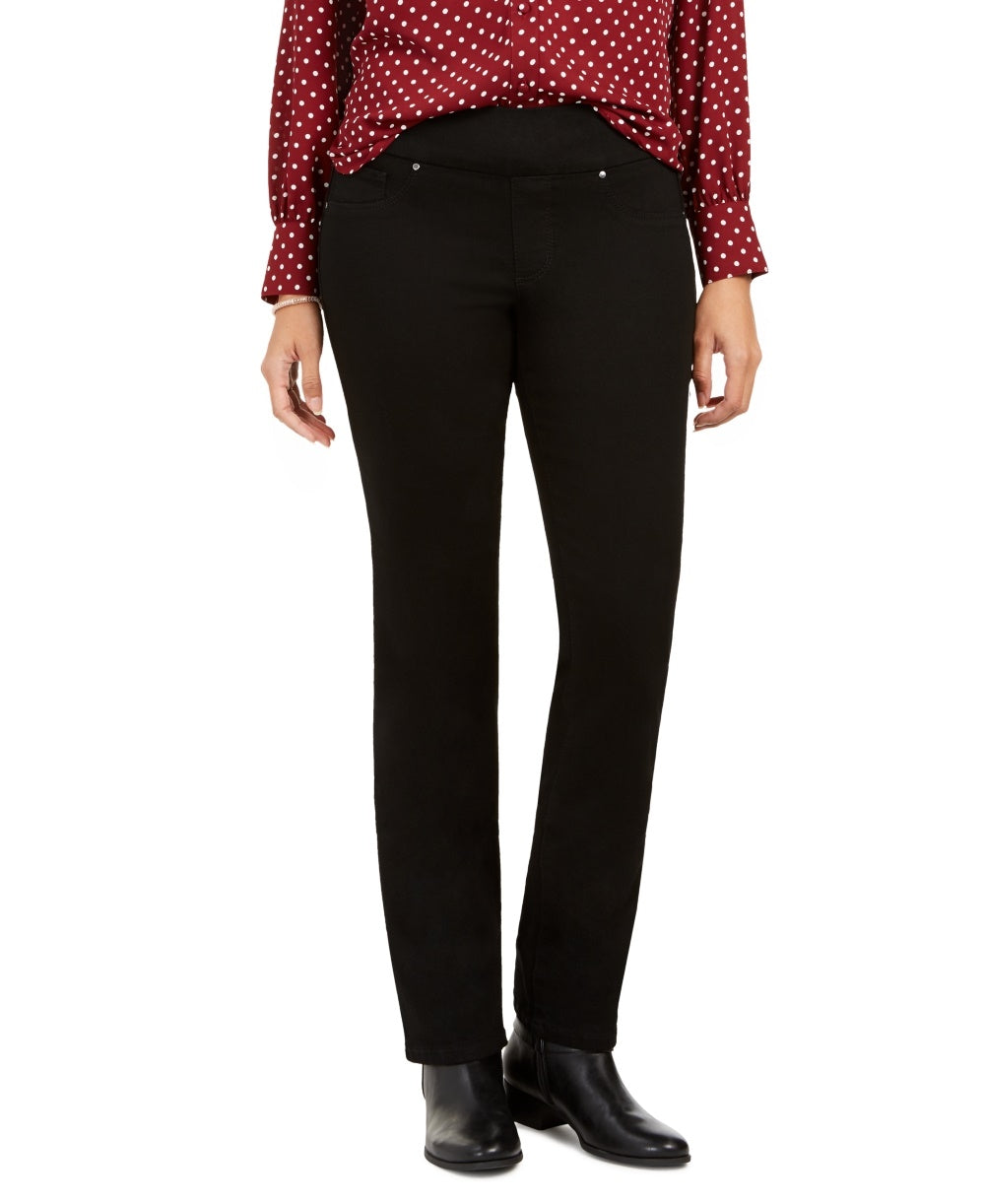 Calça jeans feminina Charter Club de malha reta, tamanho 16, preta