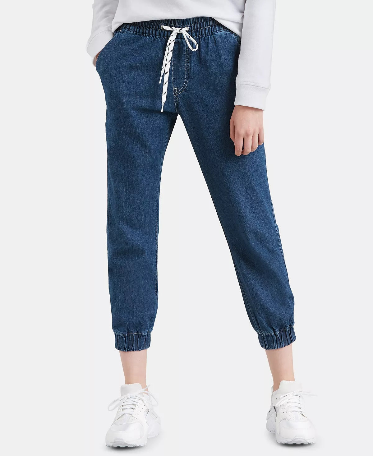 Calça jogger jeans Levi's feminina Jet Set Cotton Denim, azul, tamanho X-S