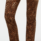 Calça jeans feminina Lexington com estampa animal, perna reta, marrom, tamanho 6, Charter Club