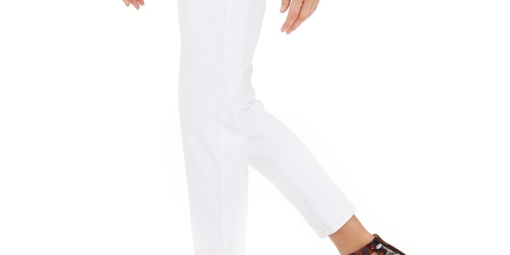 Calça jeans feminina estilo boyfriend, da INC International Concepts, branca, tamanho 10