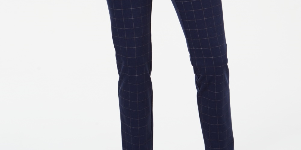 Calça feminina Charter Club Petite Pull On Ponte Knit Azul Tamanho 6 Petite