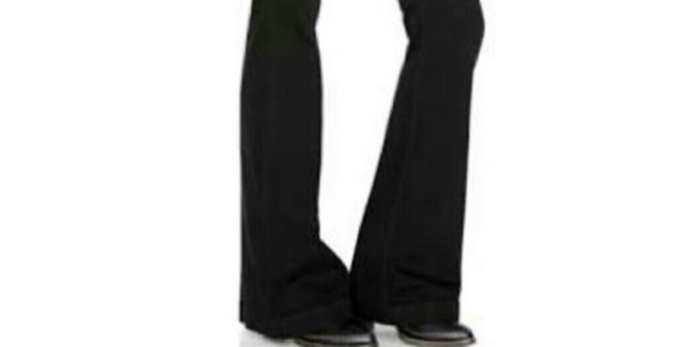 Calça jeans flare feminina insubstituível de cintura alta, preta, tamanho 25, da Free People