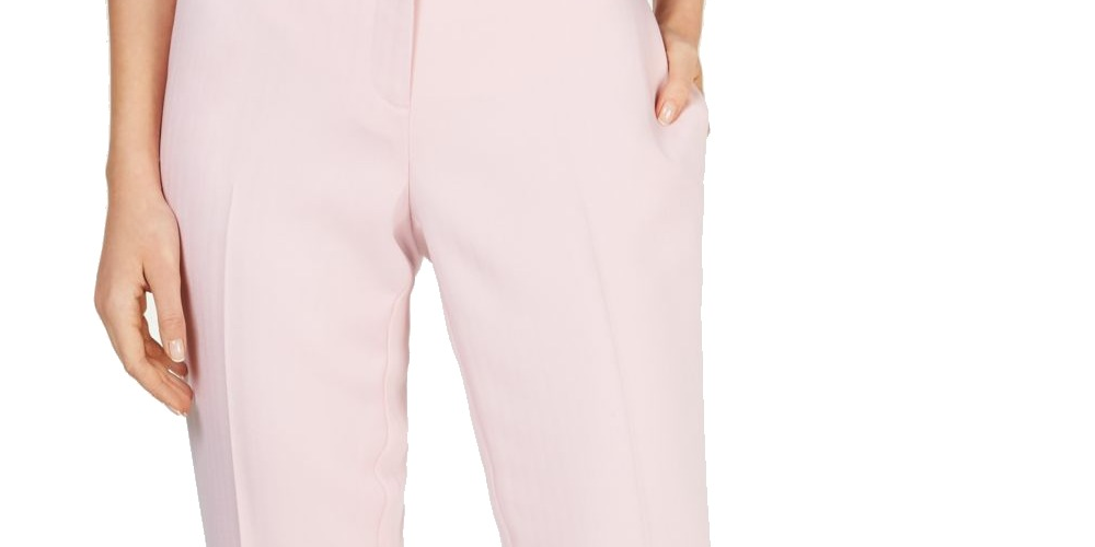 Calça feminina Kasper com zíper e perna reta - rosa, tamanho 4