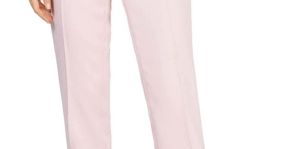 Calça feminina Kasper com zíper e perna reta - rosa, tamanho 4