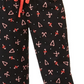 Calça de pijama feminina Jenni de flanela estampada em algodão, preta, tamanho P