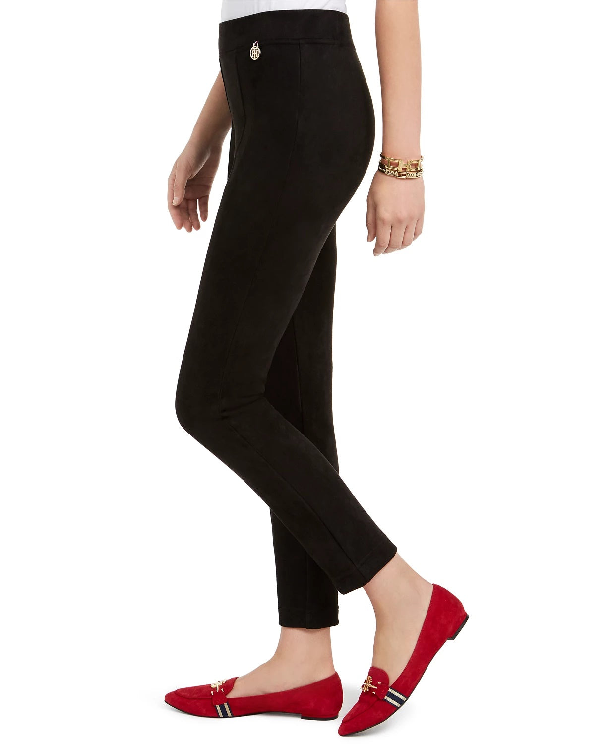 Calça Tommy Hilfiger Feminina Camurça Sintética Preta Tamanho X-G