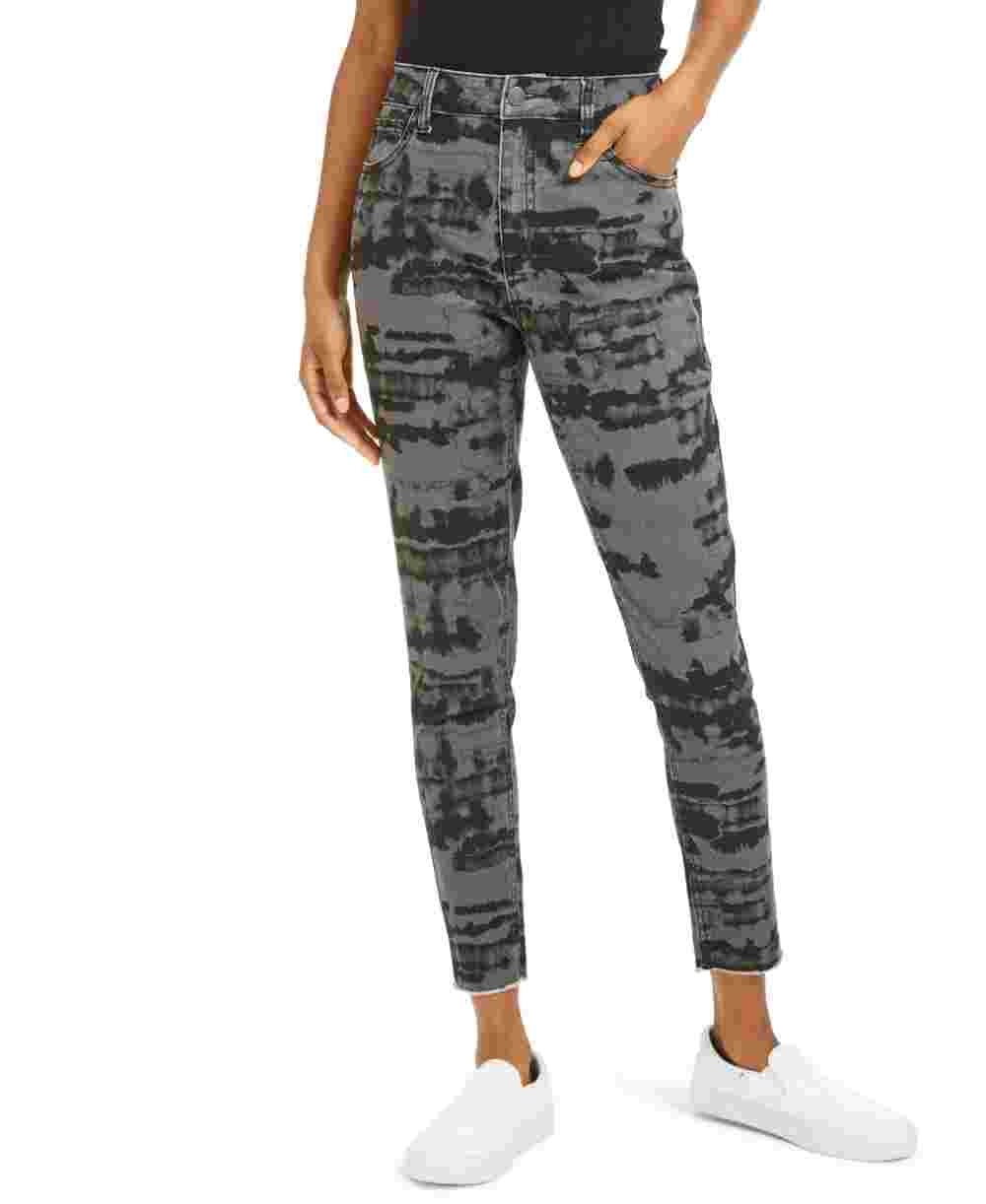 Calça jeans skinny tie-dye Tinseltown Junior's preta tamanho 5