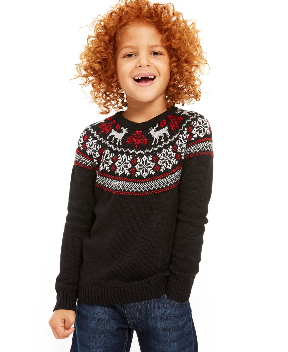 Suéter Charter Club Little Boys Fair Isle Family Preto Tamanho 6