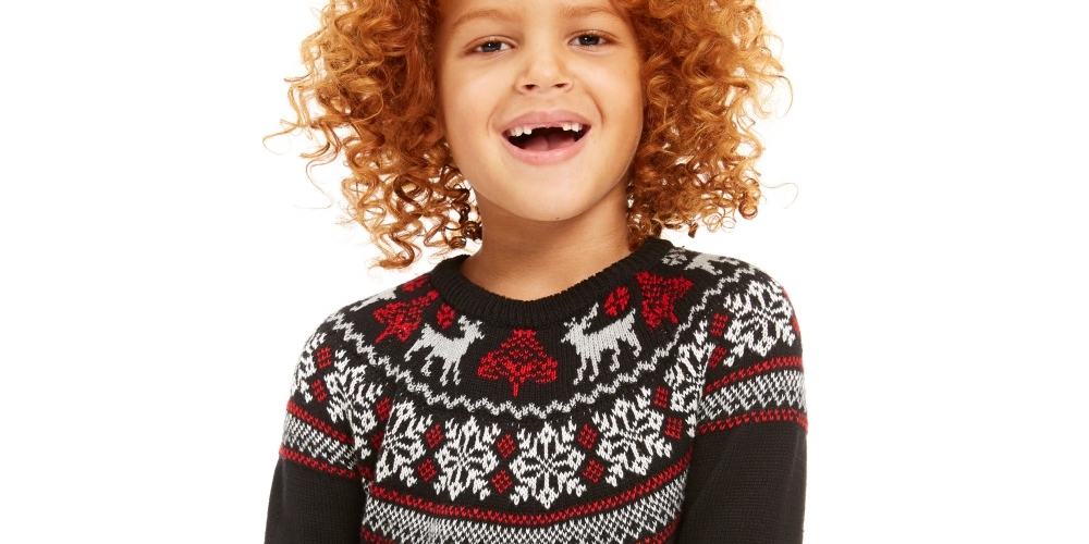 Suéter Charter Club Little Boys Fair Isle Family Preto Tamanho 6