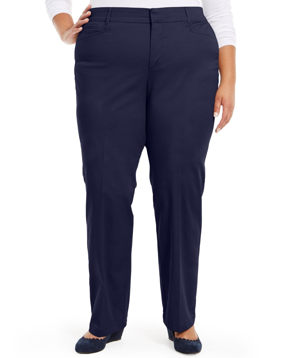 Calça jeans feminina Charter Club Plus Tummy Control, azul, tamanho 14W