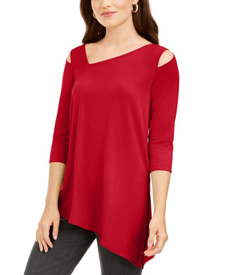 Top assimétrico feminino Alfani vermelho tamanho PS