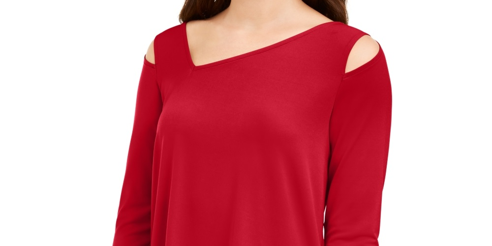 Top assimétrico feminino Alfani vermelho tamanho PS