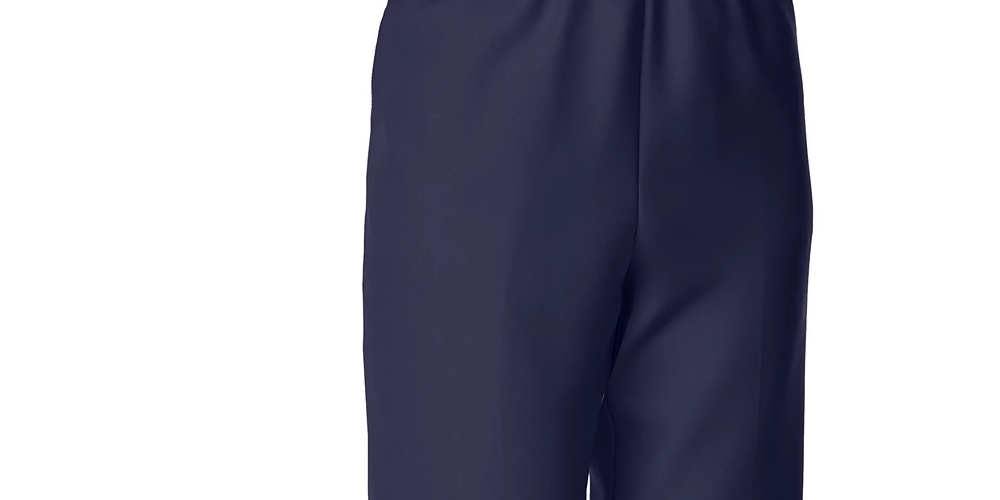 Calça feminina Alfred Dunner Classics com perna reta, azul marinho, tamanho 16