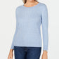 Suéter de tricô feminino Karen Scott, azul, tamanho XS