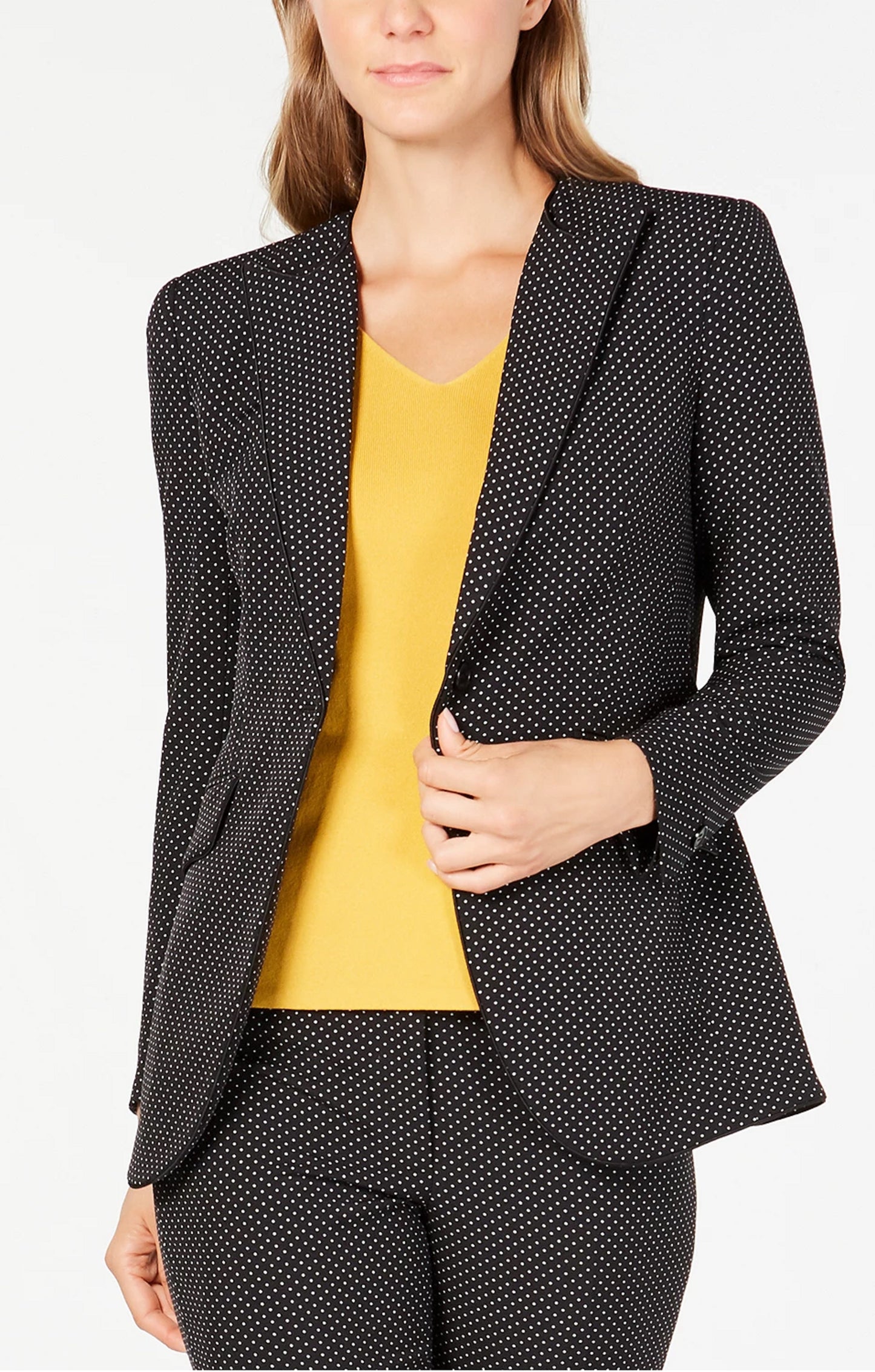 Blazer feminino Anne Klein Microdot preto tamanho 6