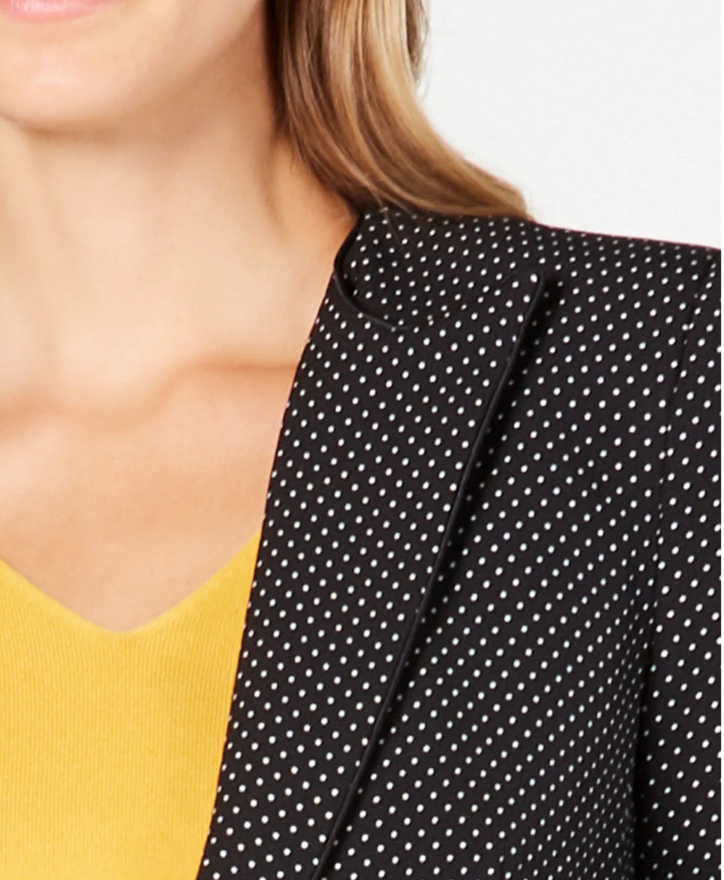 Blazer feminino Anne Klein Microdot preto tamanho 6