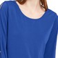 Blusa feminina NY Collection com mangas divididas, azul, tamanho pequeno e pequeno