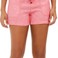 Shorts femininos estilo &amp; co em mistura de linho laranja tamanho PS
