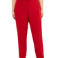 Calça feminina Anne Klein Plus com elástico na frente, tamanho 14W, vermelha