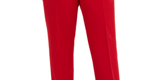 Calça feminina Anne Klein Plus com elástico na frente, tamanho 14W, vermelha