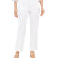 Calça feminina reta cropped Charter Club, branca, tamanho 6