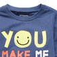 Camiseta de algodão com estampa de sorriso para meninos First Impressions Toddler, azul médio, tamanho 3T
