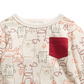 Camiseta infantil de manga comprida com estampa de animais da floresta First Impressions, bege, tamanho 3 a 6 meses